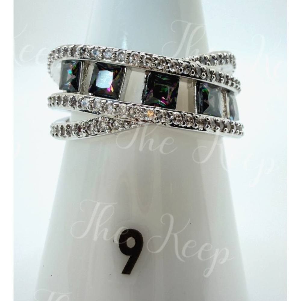 Size 9 Bomb Party June Ring - RG61734 The Serena Ring - Alexandrite on Rhodium